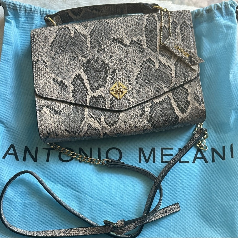 Antonio Melani Leather Snake Skin Bag Crossbody